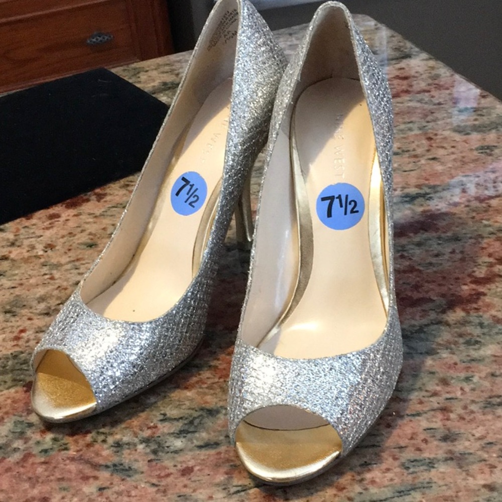 Nine West, sparkly, Heels Size 71/2